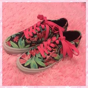 Tropical floral vans